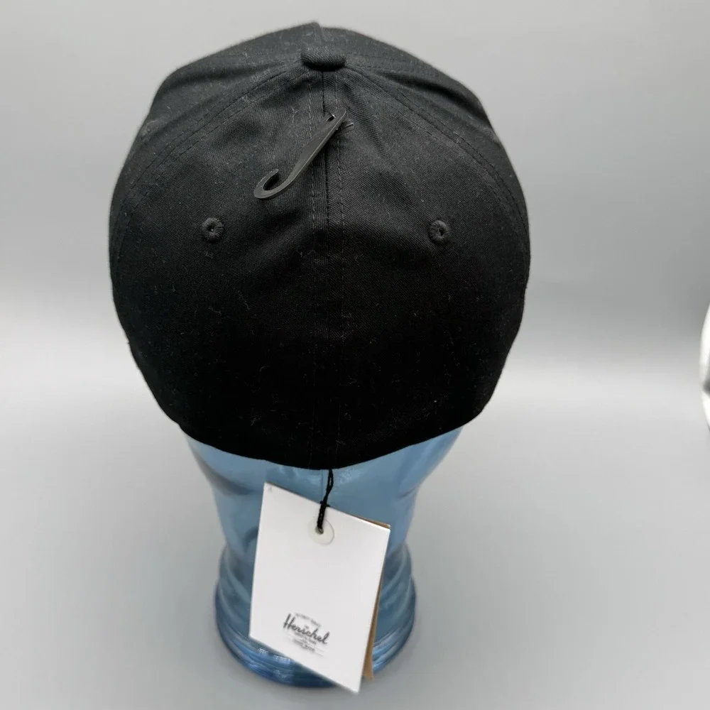 Herschel Supply Co Flexfit Hat Black‎ Yellow Embroidered Logo Size L/XL